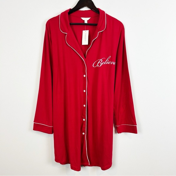 Charter Club Sueded Super Soft Knit Sleepshirt Nightgown Candy Red Size XX-Large - Picture 1 of 5